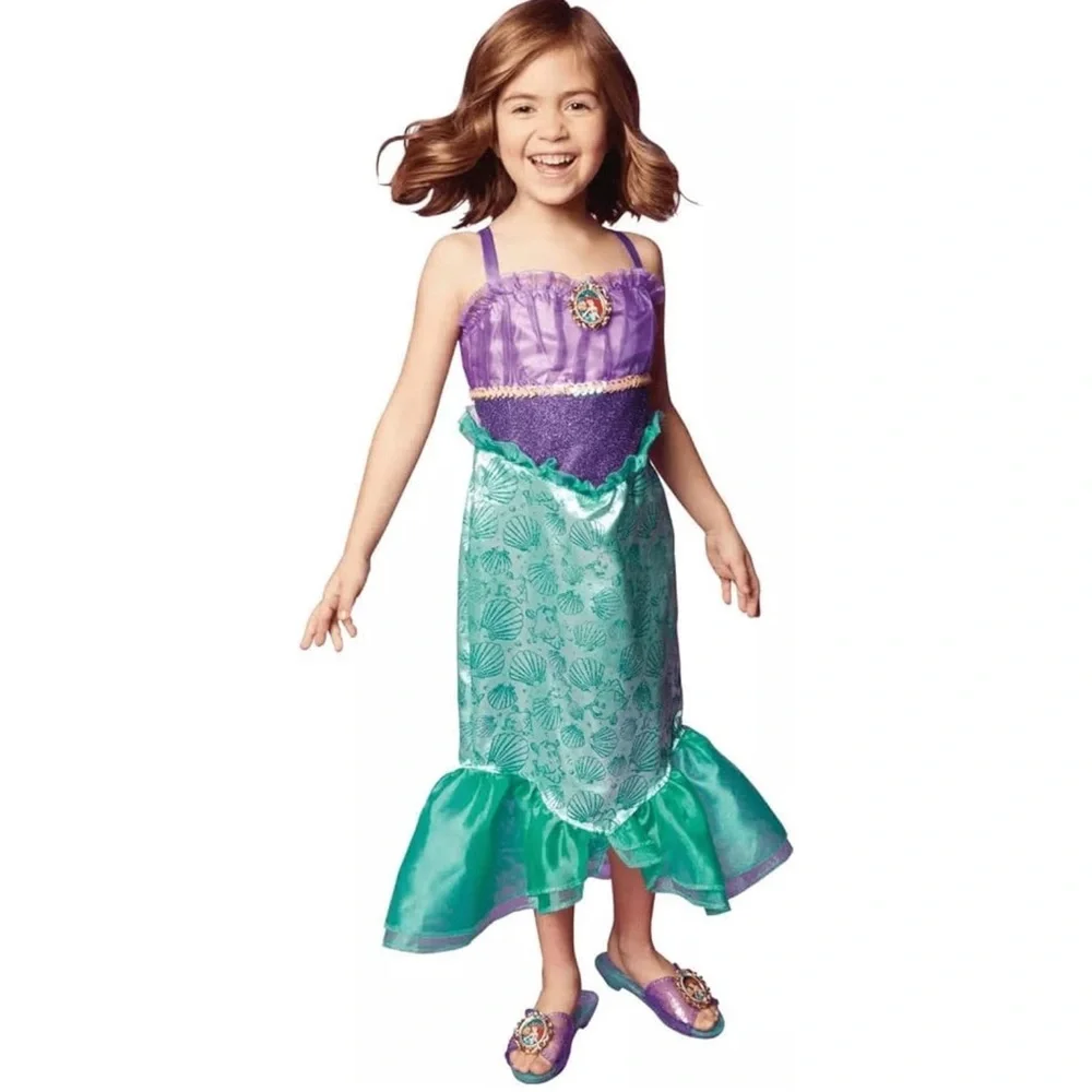 Disney Princess Ariel Dress Costume for Girls Teal/Purple 4-6X